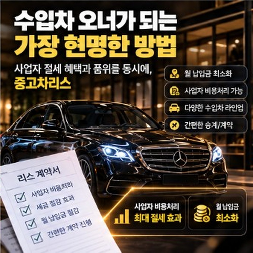 중고차리스, 운용·금융 리스·세무 선택 가이드